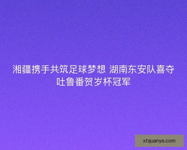 湘疆携手共筑足球梦想 湖南东安队喜夺吐鲁番贺岁杯冠军 湘疆携手共筑足球梦想 湖南东安队喜夺吐鲁番贺岁杯冠军