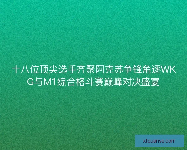 十八位顶尖选手齐聚阿克苏争锋角逐WKG与M1综合格斗赛巅峰对决盛宴